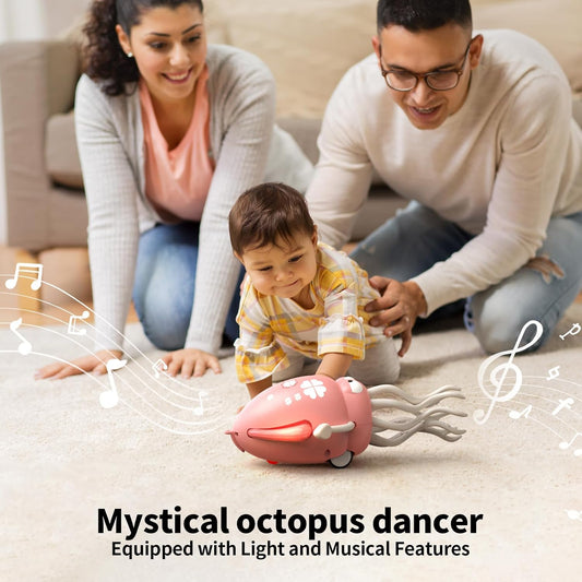 Electric Crawling Squid Toy — Musical, Light-Up Floor Buddy That Turns Tummy Time into a Chase Game