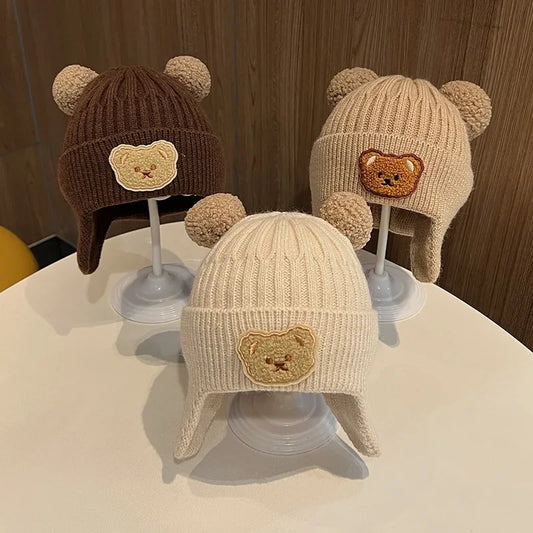 Baby Bear Earflap Beanie — Cozy Winter Hat That Keeps Tiny Ears Warm & Adorably Covered