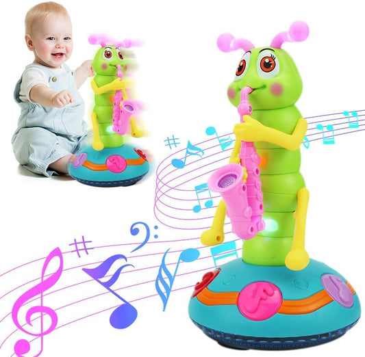 Dancing Caterpillar Saxophone Toy — Musical, Light-Up & Floor-Dancing Fun for Toddlers