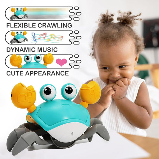 Crawling Crab Baby Toy – Tummy Time Chase Toy That Encourages Crawling