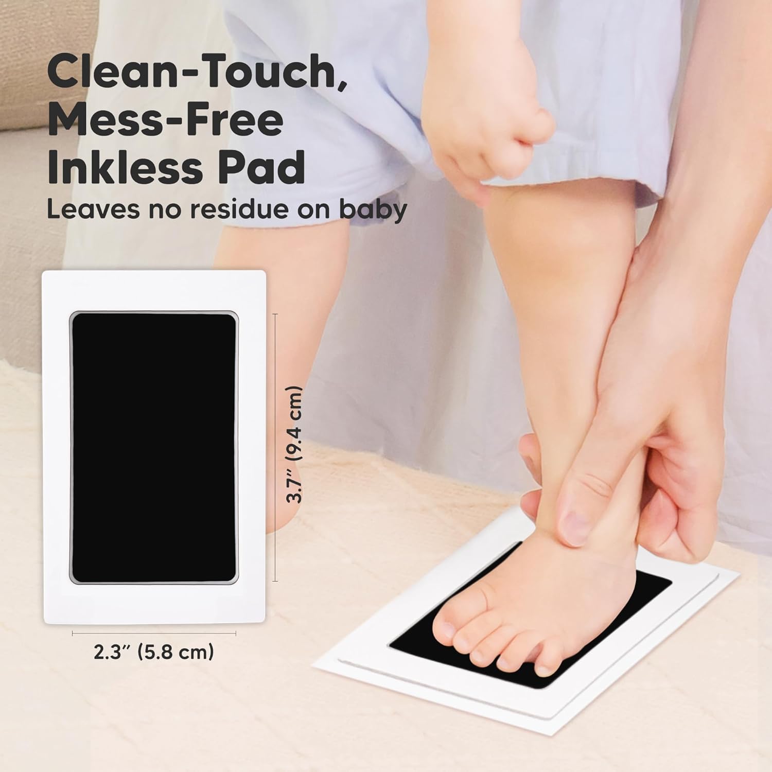Baby Handprint & Footprint Inkless Ink Pad Kit – Mess-Free Newborn Keepsake (Single Pad Set)