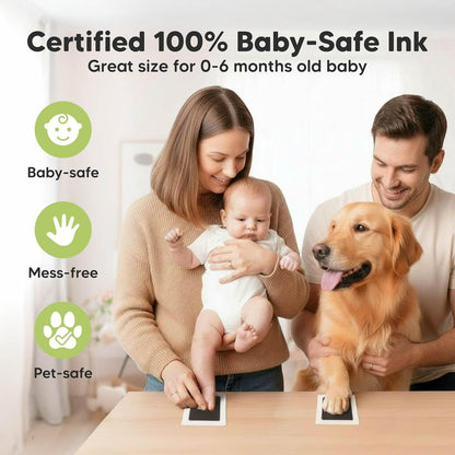 Baby Handprint & Footprint Inkless Ink Pad Kit – Mess-Free Newborn Keepsake (Single Pad Set)