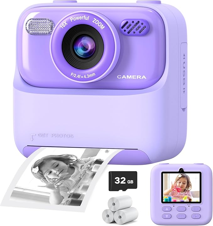 Kids Instant Print Camera– Snap, Record & Print Photos In Seconds