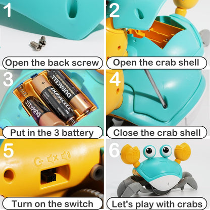Crawling Crab Baby Toy – Tummy Time Chase Toy That Encourages Crawling