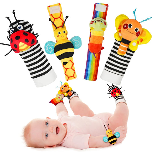 Baby Wrist Rattle Socks & Foot Finder Set – Turn Tiny Kicks Into Happy Playtime