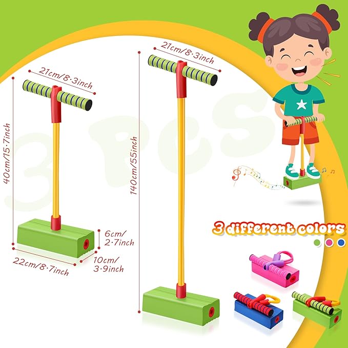 Foam Pogo Jumper& Boomerang For Kids – Indoor & Outdoor Squeaky Jumping Toy