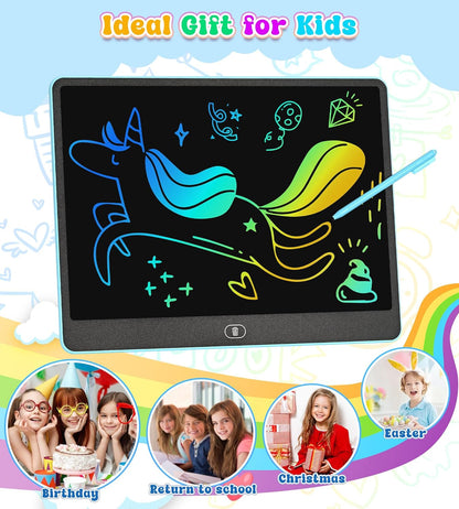 Kids LCD Doodle Board – Rainbow Writing Tablet For Travel, Car Rides & Quiet Time