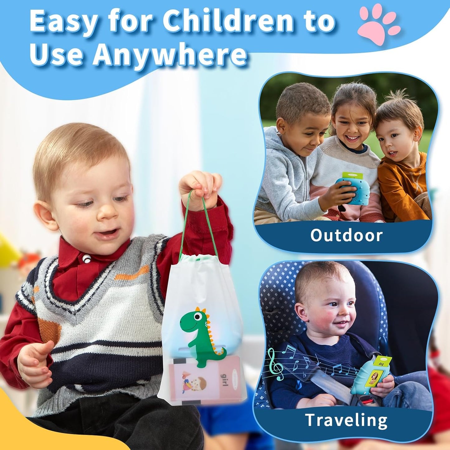 Talking Flash Card Reader – 112 Double-Sided Cards For Screen-Free Learning