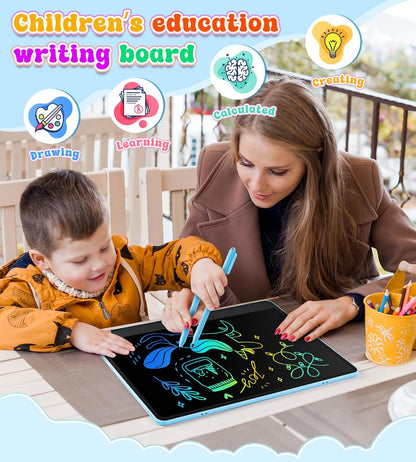 Kids LCD Doodle Board – Rainbow Writing Tablet For Travel, Car Rides & Quiet Time