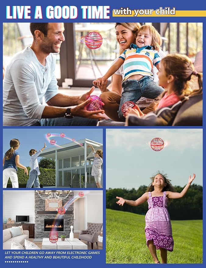 Flying Ball Boomerang Flyorb Magic With LED Lights Drone Hover Ball Fly Nova Orb Flying Spinner Fidget Toys Children Family Gift