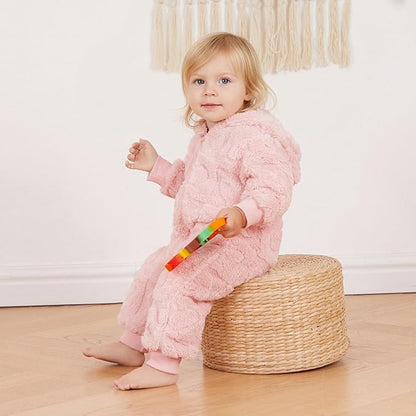 Cartoon Baby Clothes Boy Romper Long Sleeve Arctic Velvet Hooded Baby Girl Romper Winter Warm  Newborn Clothes 0-18 Months