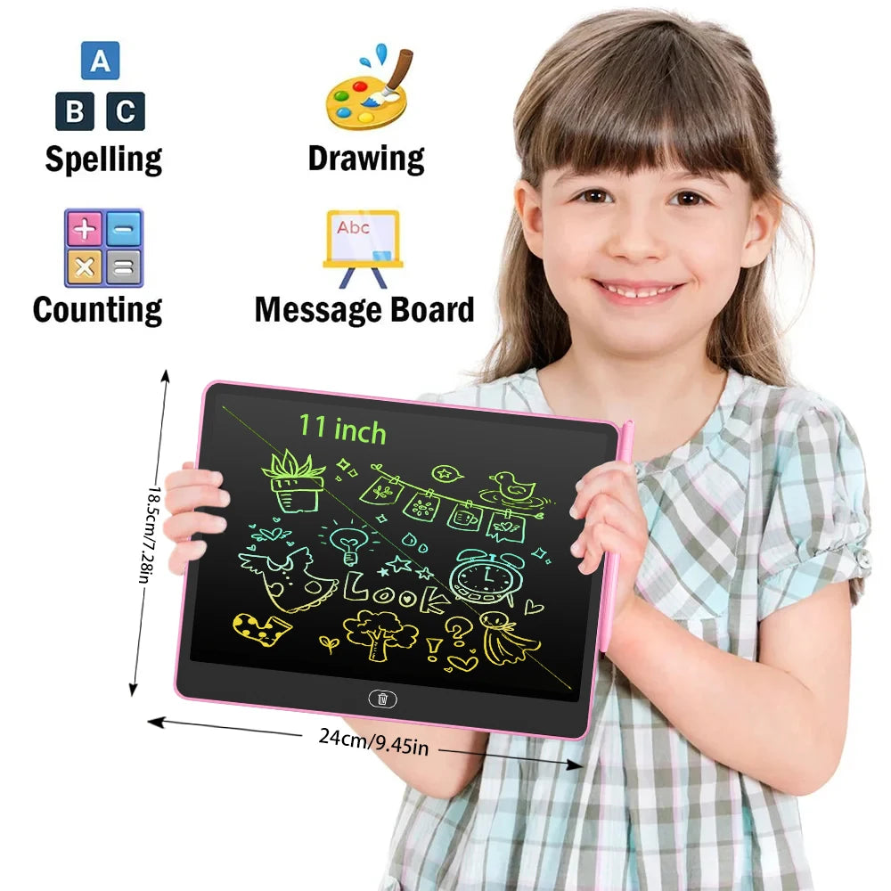 Kids LCD Doodle Board – Rainbow Writing Tablet For Travel, Car Rides & Quiet Time