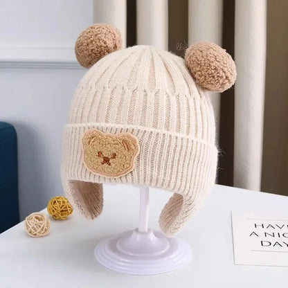Baby Bear Earflap Beanie — Cozy Winter Hat That Keeps Tiny Ears Warm & Adorably Covered