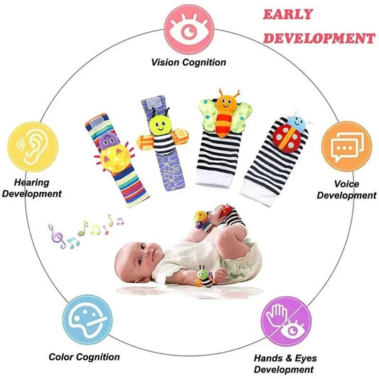 Baby Wrist Rattle Socks & Foot Finder Set – Turn Tiny Kicks Into Happy Playtime