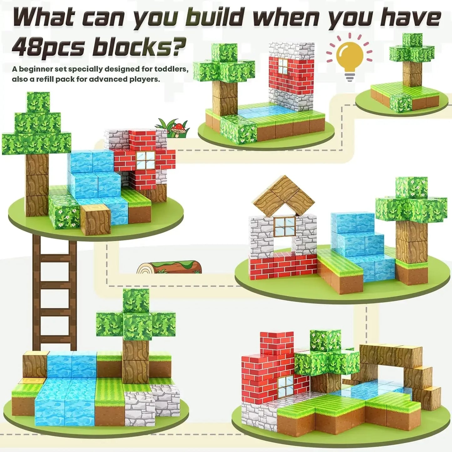Little Sprout Planet Magnetic Mine World Cube Set — STEM Building Blocks for Kids (Age 3+)