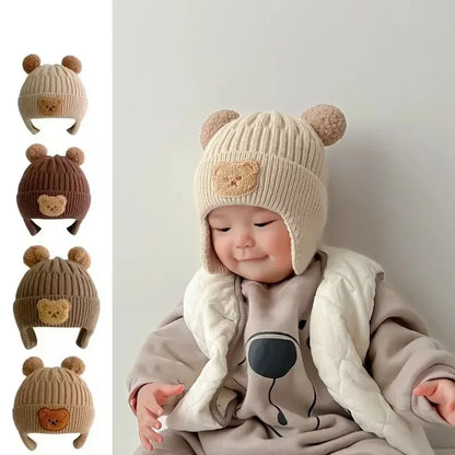 Baby Bear Earflap Beanie — Cozy Winter Hat That Keeps Tiny Ears Warm & Adorably Covered