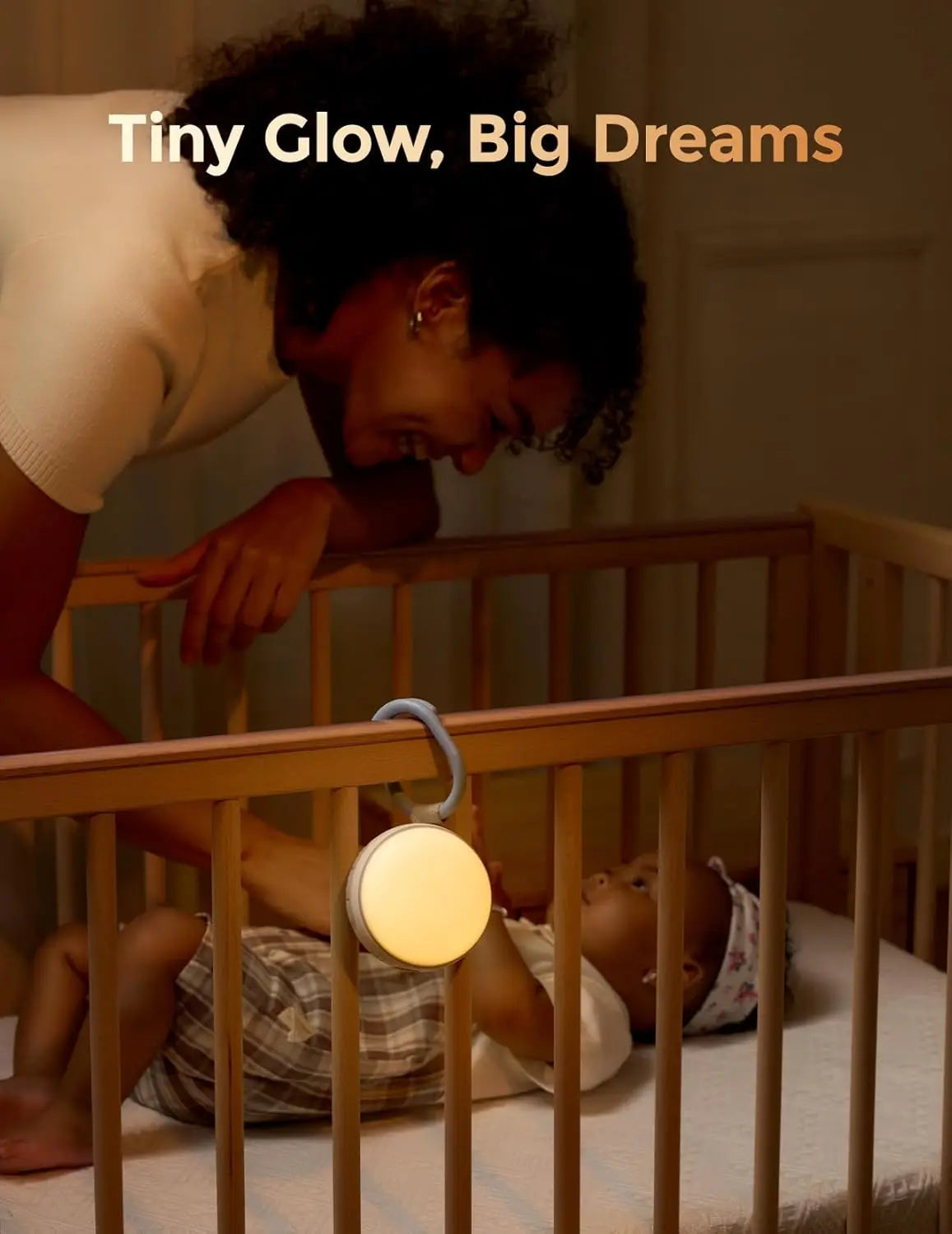 Portable Baby Sound Machine with Night Light, 20 Soothing Sounds, Timer, USB-C Power, Stroller Clip