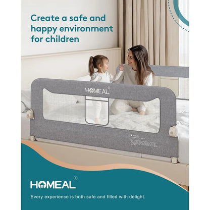 HOMEAL Bed Rail for Toddlers, 59in Swing Down Baby Bed Rail Guard, Toddler Bed Rails for King Size Beds, Twin, Full, Queen, Bed