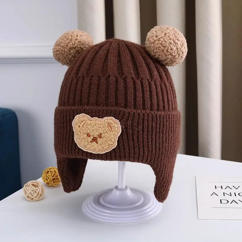 Baby Bear Earflap Beanie — Cozy Winter Hat That Keeps Tiny Ears Warm & Adorably Covered