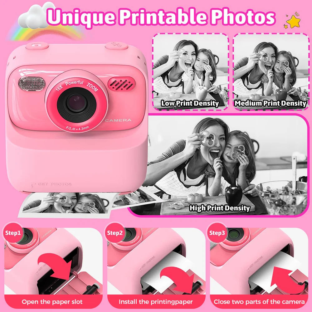 Kids Instant Print Camera– Snap, Record & Print Photos In Seconds