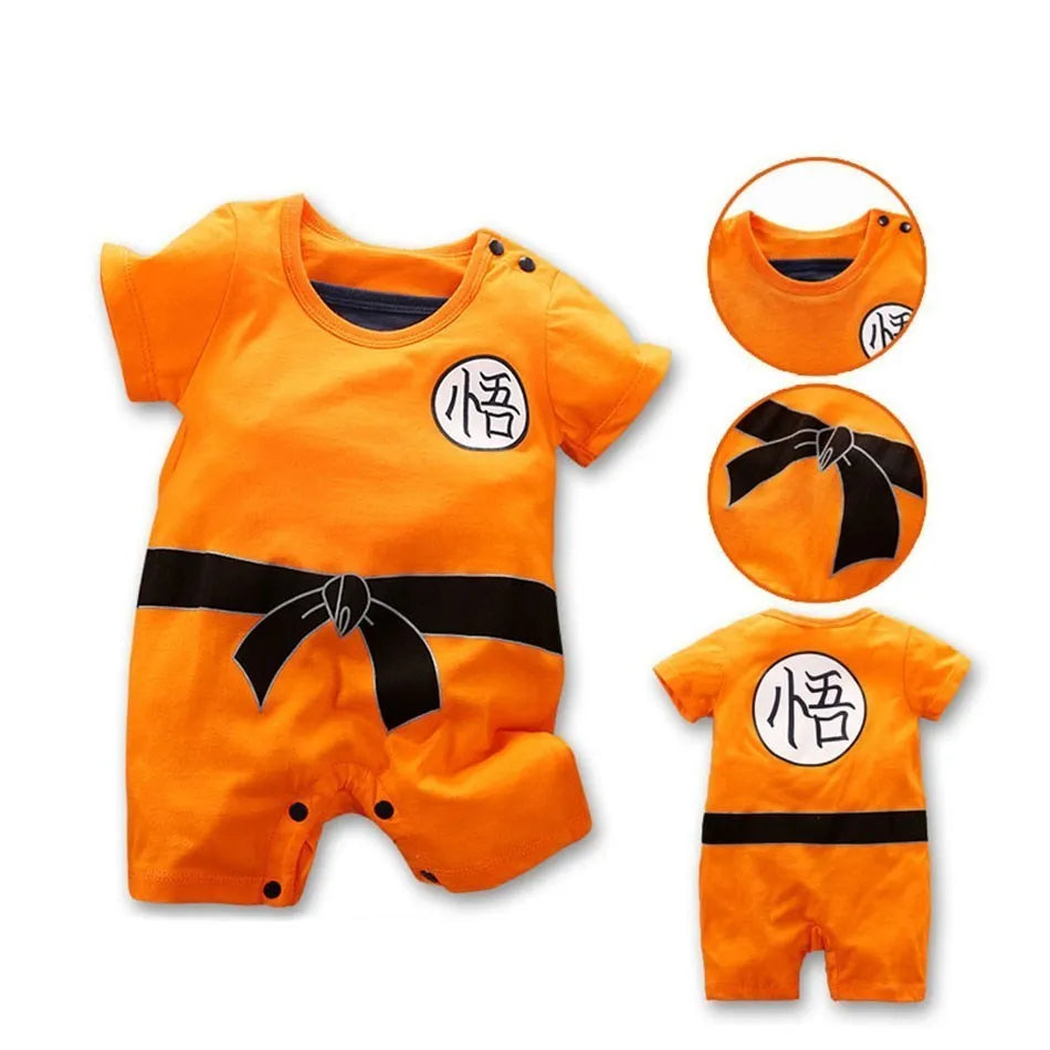 0-18 Months Anime Baby Rompers Newborn Cosplay Costume Infant Akatsuki Nezuko Tanjirou Cotton Clothes Boys Girls Kids Outfit