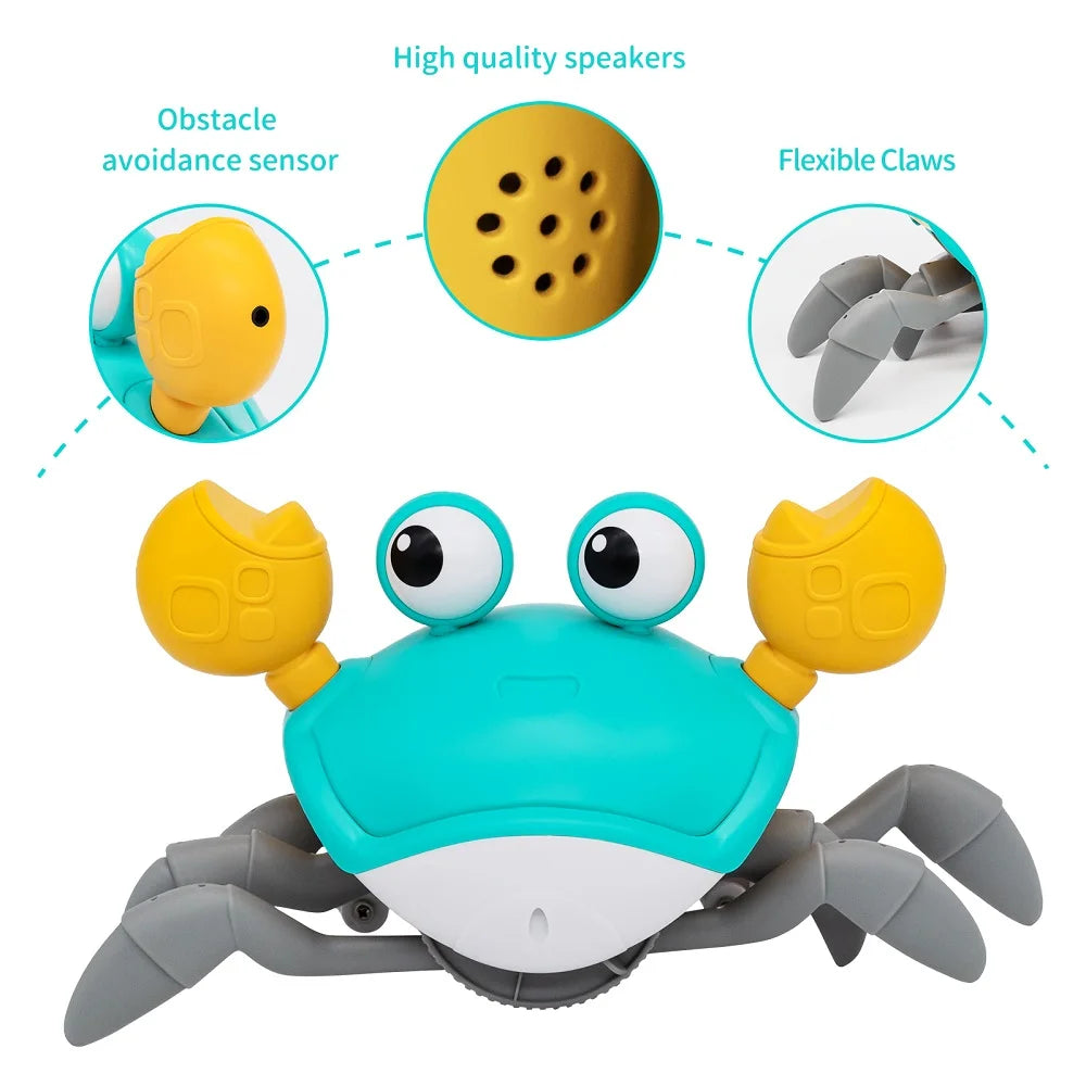 Crawling Crab Baby Toy – Tummy Time Chase Toy That Encourages Crawling