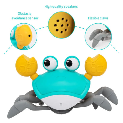 Crawling Crab Baby Toy – Tummy Time Chase Toy That Encourages Crawling