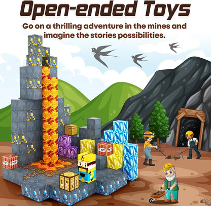 Little Sprout Planet Magnetic Mine World Cube Set — STEM Building Blocks for Kids (Age 3+)