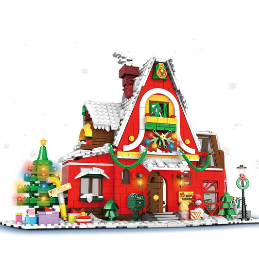 Little Sprout Planet Winter Village Christmas House — Festive Building Block Set for Kids