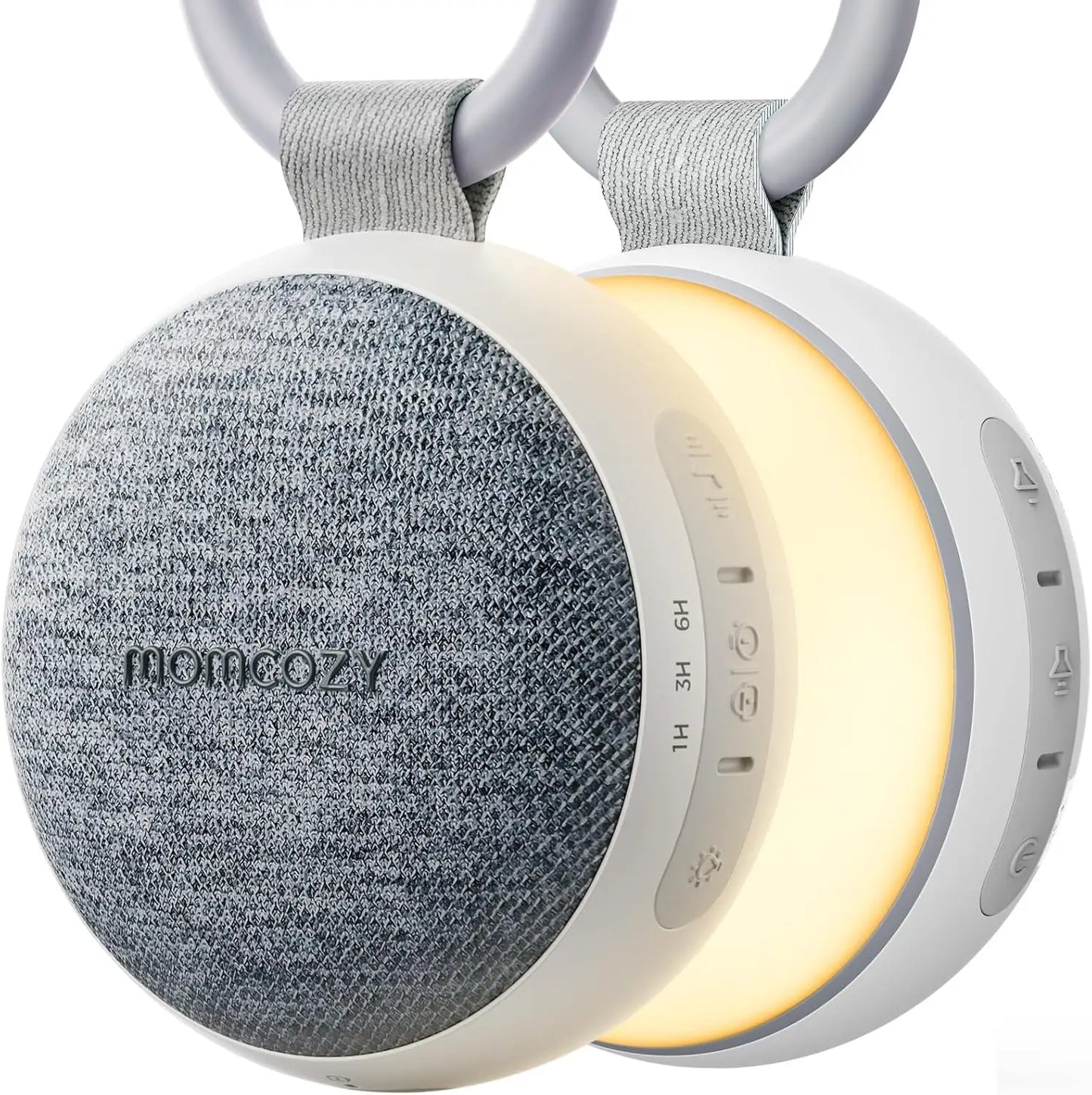 Portable Baby Sound Machine with Night Light, 20 Soothing Sounds, Timer, USB-C Power, Stroller Clip