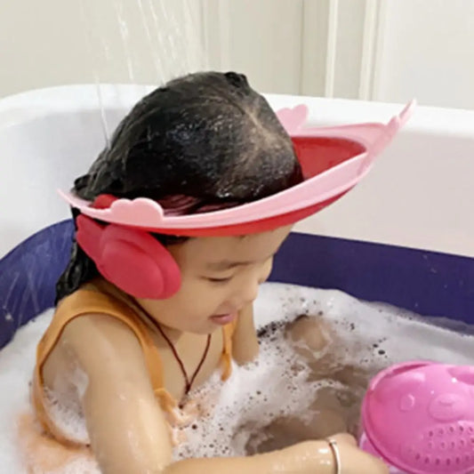 Little Sprout Planet Adjustable Baby Shower Cap — Soft Bath Visor & Ear Shield