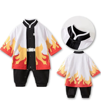 0-18 Months Anime Baby Rompers Newborn Cosplay Costume Infant Akatsuki Nezuko Tanjirou Cotton Clothes Boys Girls Kids Outfit