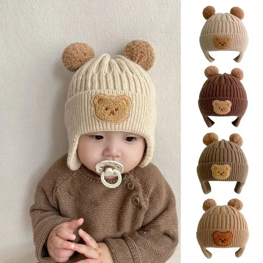 Baby Bear Earflap Beanie — Cozy Winter Hat That Keeps Tiny Ears Warm & Adorably Covered