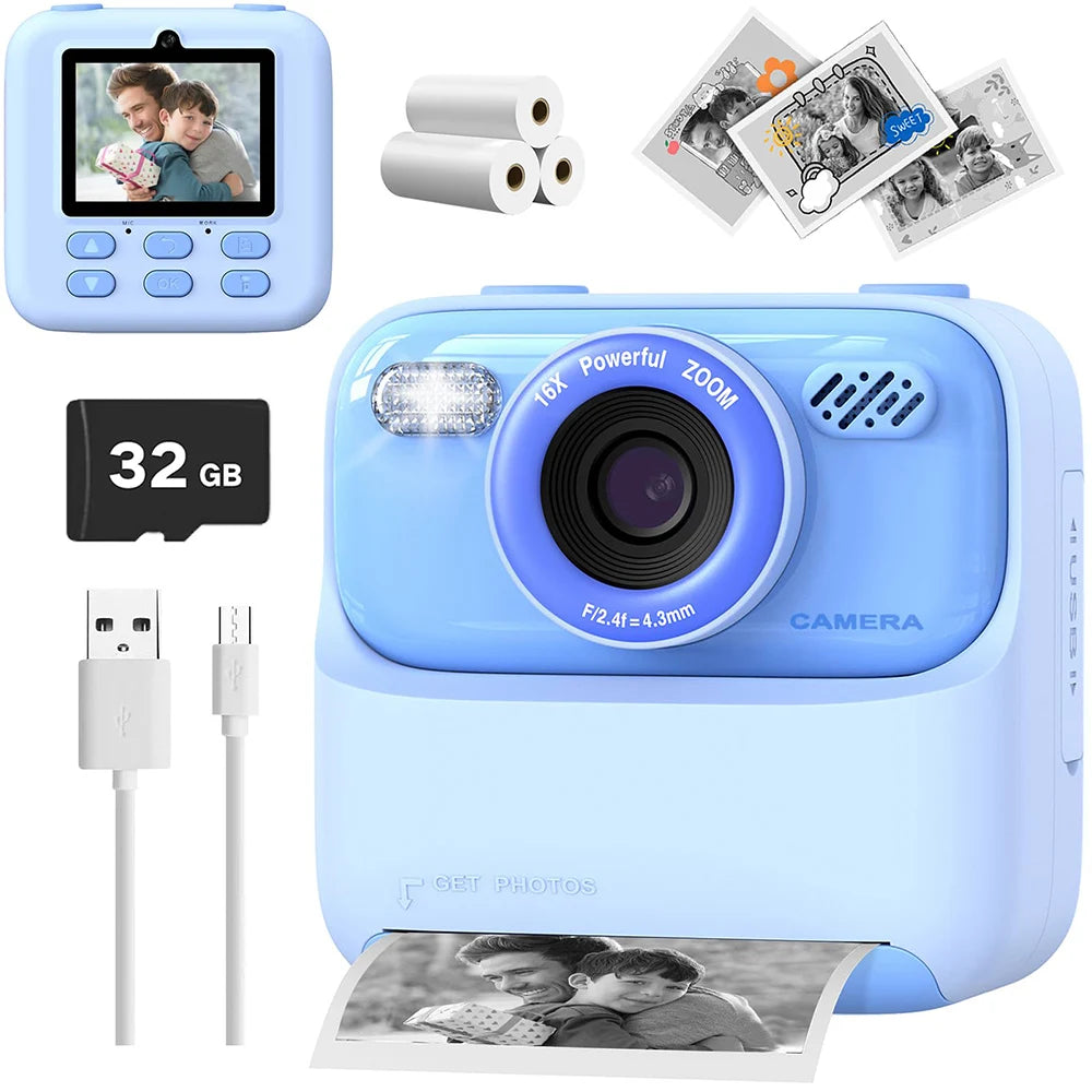 Kids Instant Print Camera– Snap, Record & Print Photos In Seconds
