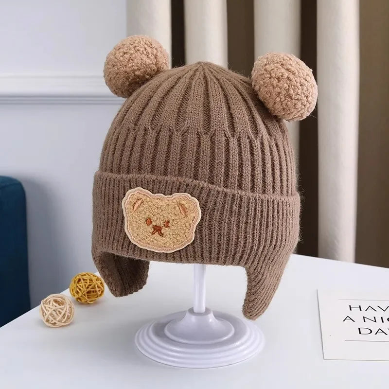 Baby Bear Earflap Beanie — Cozy Winter Hat That Keeps Tiny Ears Warm & Adorably Covered