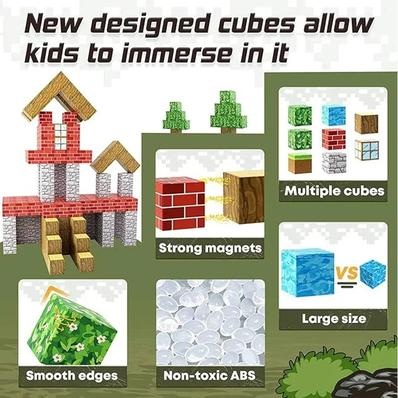 Little Sprout Planet Magnetic Mine World Cube Set — STEM Building Blocks for Kids (Age 3+)