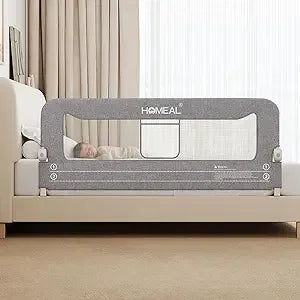 HOMEAL Bed Rail for Toddlers, 59in Swing Down Baby Bed Rail Guard, Toddler Bed Rails for King Size Beds, Twin, Full, Queen, Bed