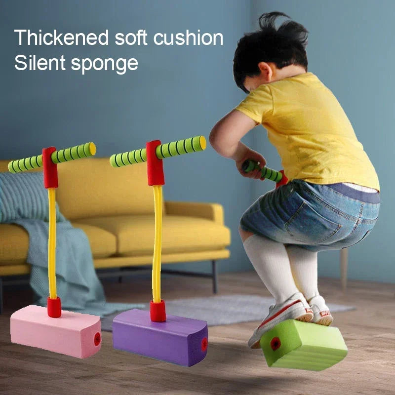 Foam Pogo Jumper& Boomerang For Kids – Indoor & Outdoor Squeaky Jumping Toy