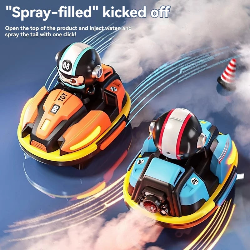 Little Sprout Planet RC Bumper Car Set — 2-Pack Remote Control Ejector Vehicles with Lights & Music