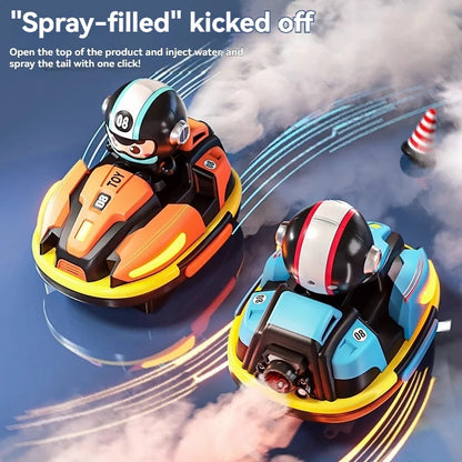 Little Sprout Planet RC Bumper Car Set — 2-Pack Remote Control Ejector Vehicles with Lights & Music