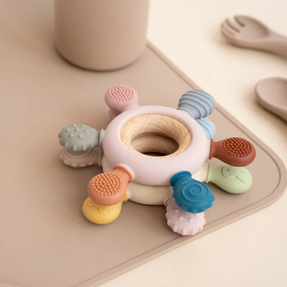 Silicone Teether with Wooden Ring – Turn Random Gnawing Into Soothing