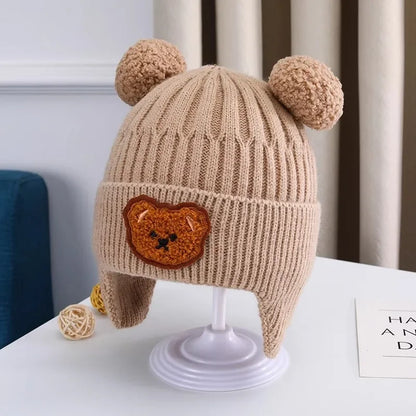 Baby Bear Earflap Beanie — Cozy Winter Hat That Keeps Tiny Ears Warm & Adorably Covered