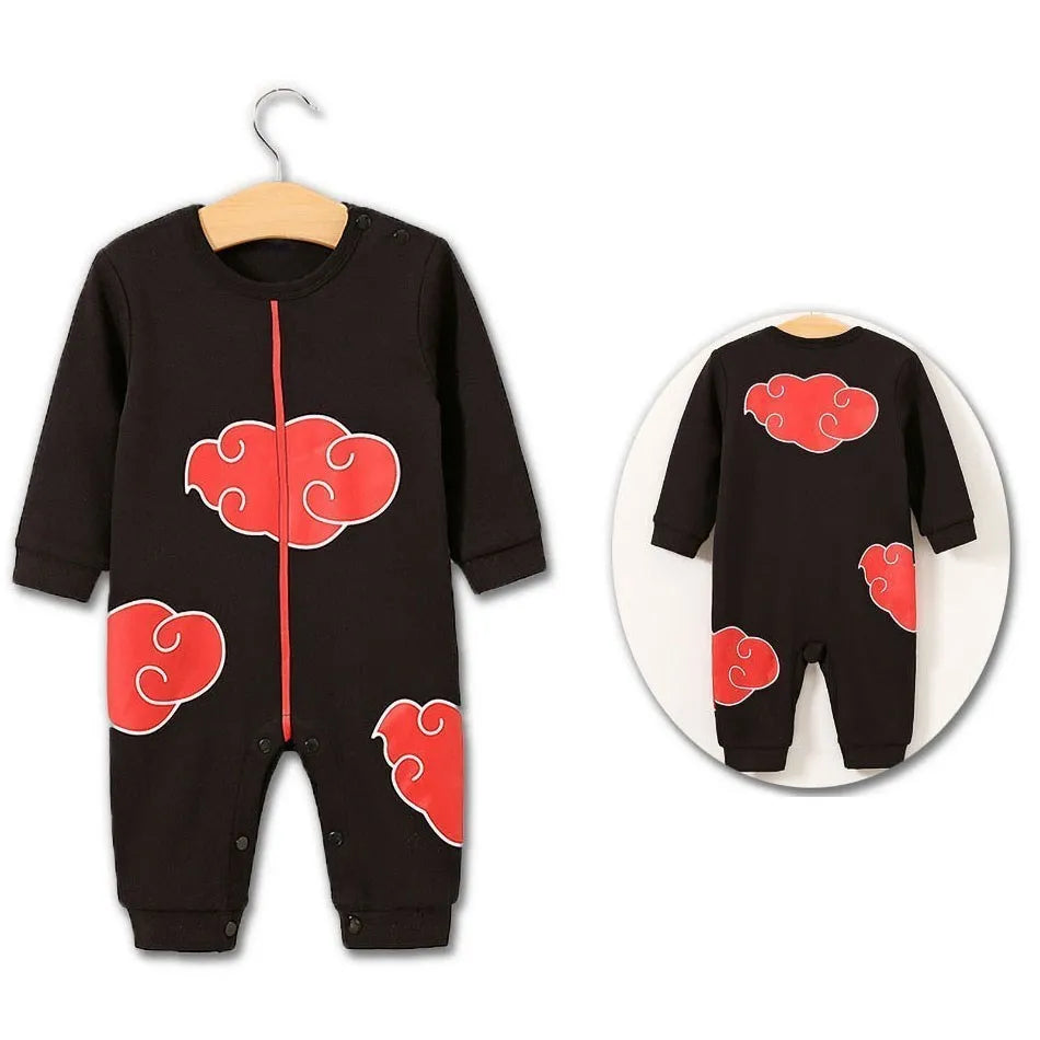 0-18 Months Anime Baby Rompers Newborn Cosplay Costume Infant Akatsuki Nezuko Tanjirou Cotton Clothes Boys Girls Kids Outfit