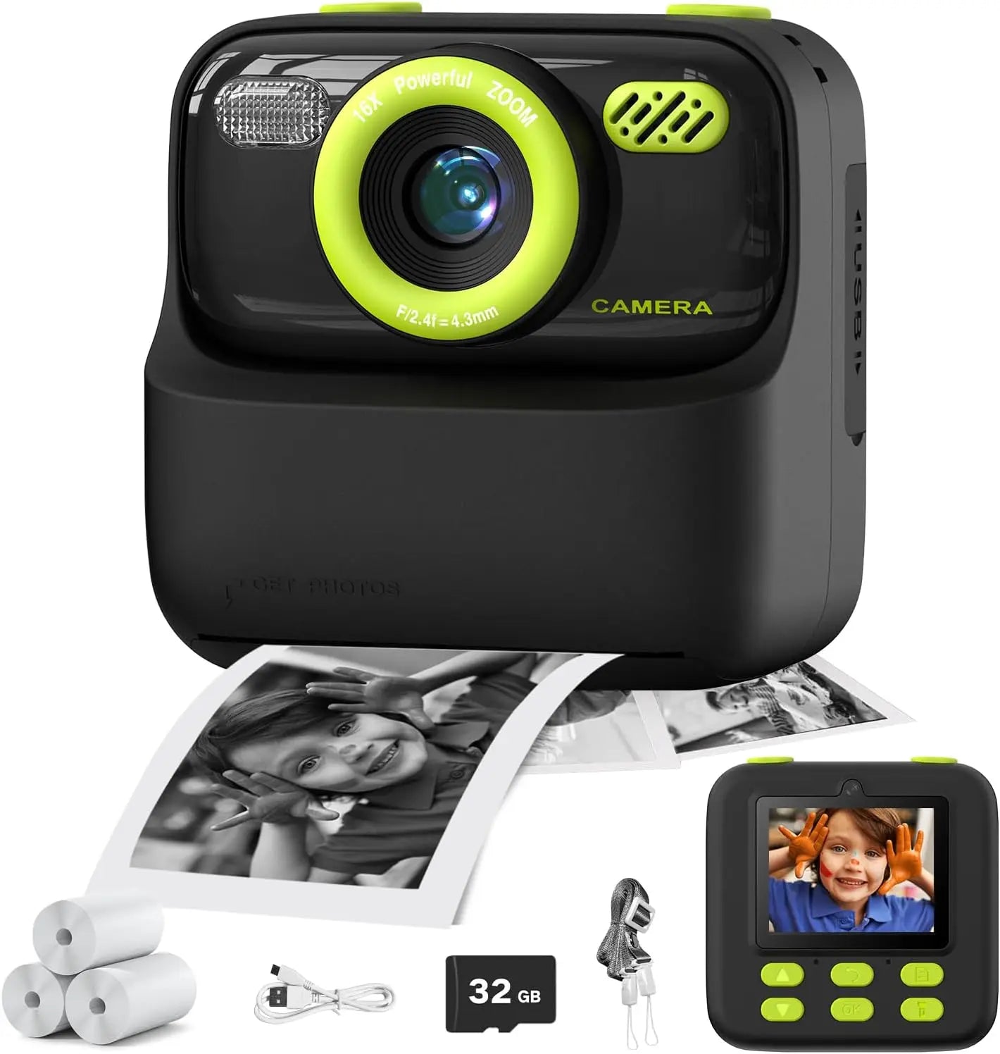 Kids Instant Print Camera– Snap, Record & Print Photos In Seconds