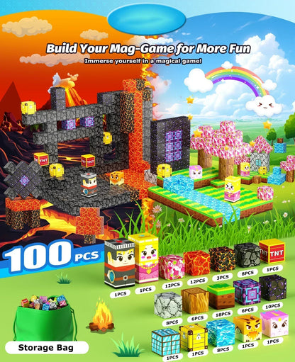 Little Sprout Planet Magnetic Mine World Cube Set — STEM Building Blocks for Kids (Age 3+)