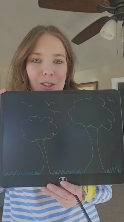 Kids LCD Doodle Board – Rainbow Writing Tablet For Travel, Car Rides & Quiet Time